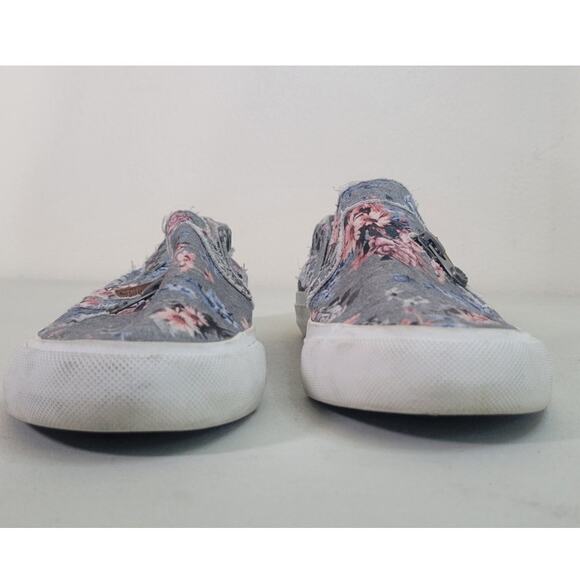 Blowfish Malibu Slip On Tennis Shoes Womens 7.5 Floral Zipper Accents Fun Shoes - Picture 5 of 9